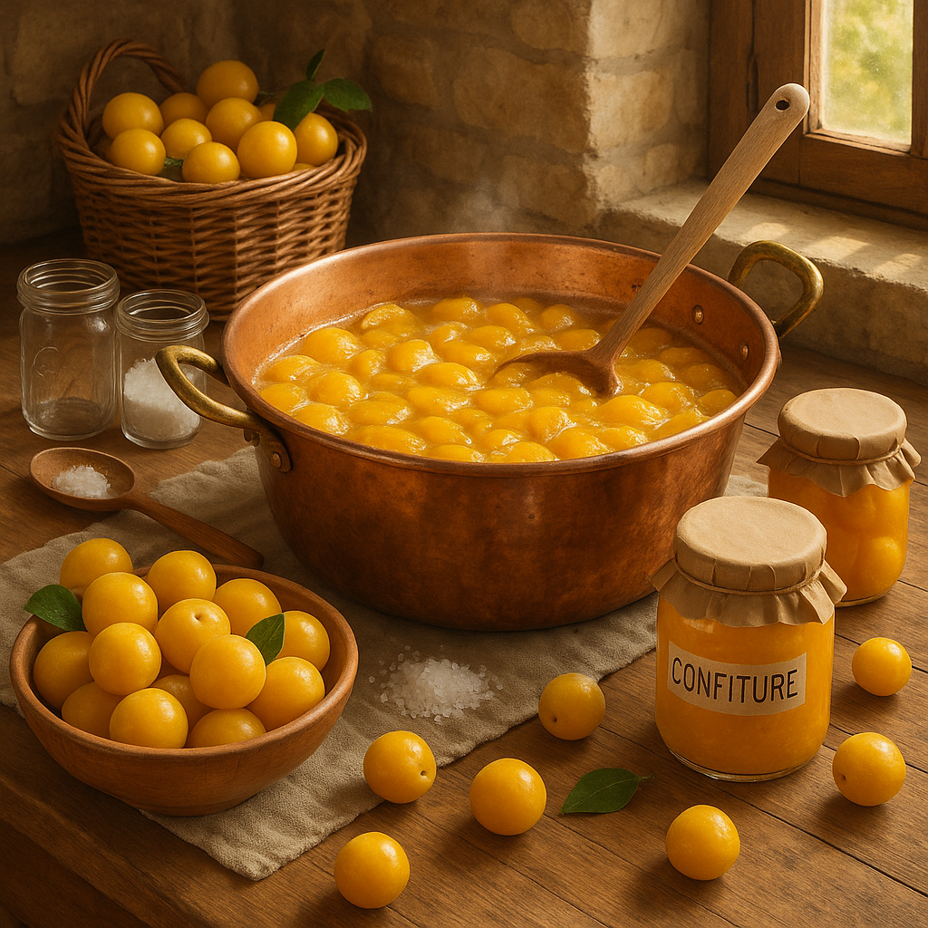 Confiture de prunes jaunes maison, recette traditionnelle française