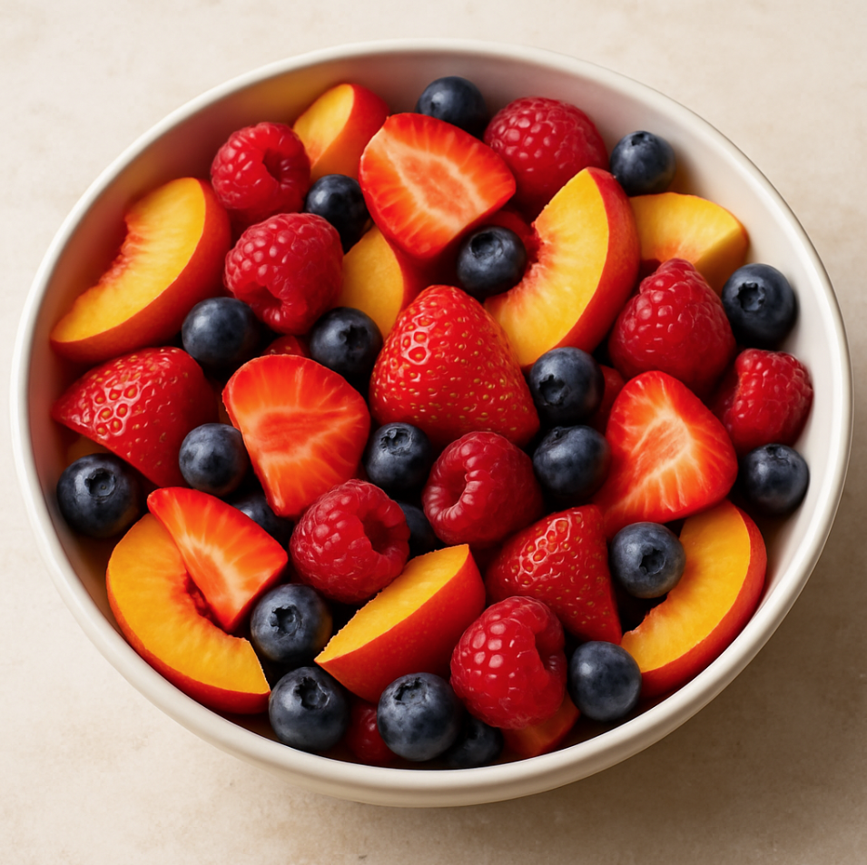 Salade de fruits d'été fraîche et colorée